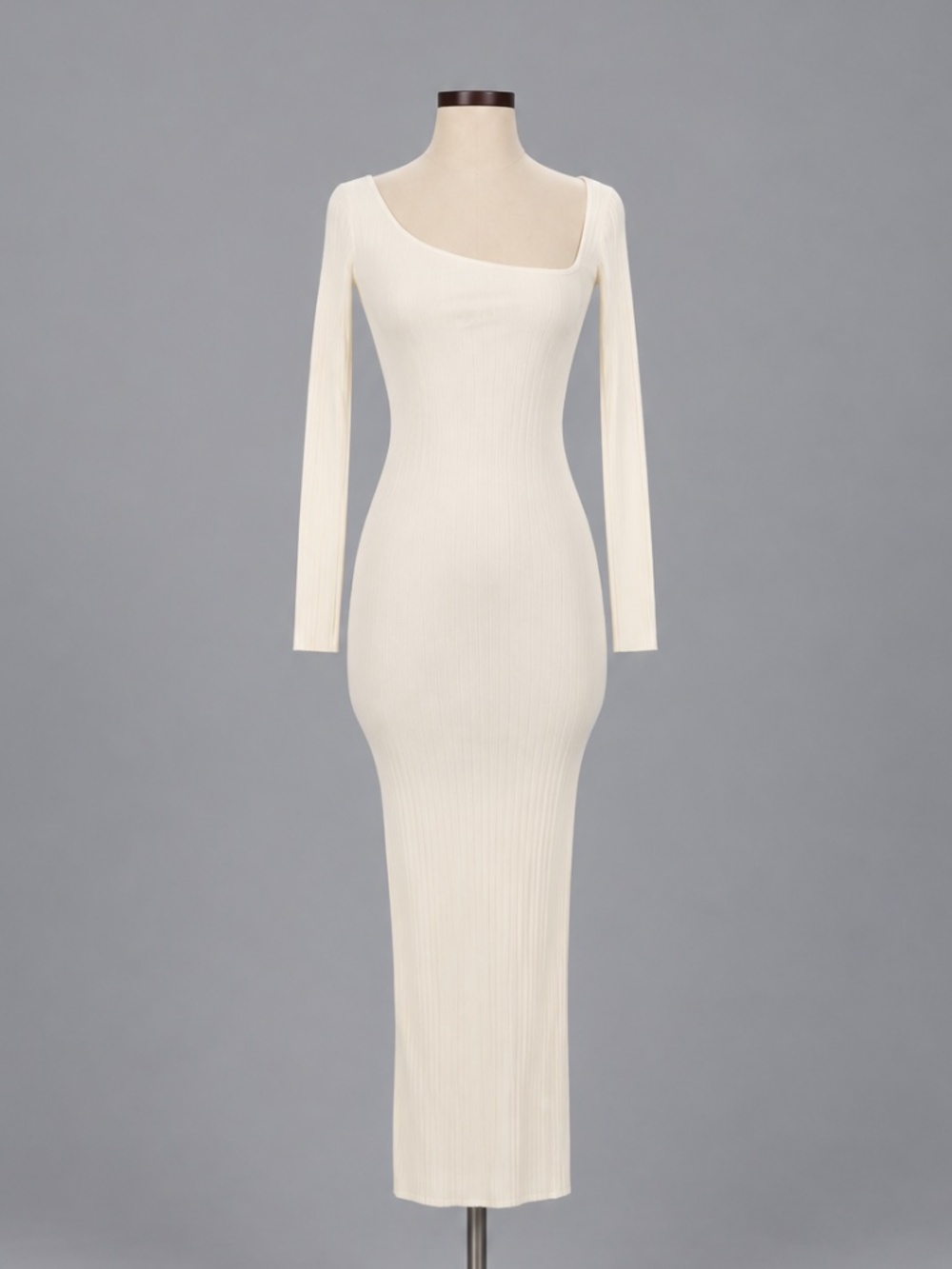 Zara Ivory Ribbed Knit Midi Dress – Size S – NWT